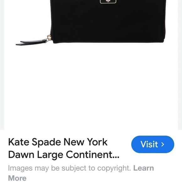Kate Spade Dawn Continental Black Wallet 
Nylon Zip Around Leather Pull - Picture 12 of 12